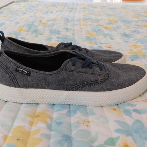 Sperry Topsider Womens Marine Sneakers Blue Denim Lace Up Size 8M - Picture 1 of 7